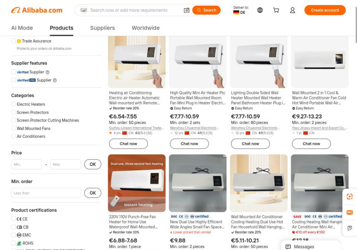 ... die optisch identisch zu bei Alibaba angebotenen Produkten ist. (Bild: Alibaba/Screenshot: Golem)